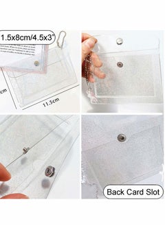 Excefore 3 Pcs Transparent Card Holder Keychain Wallet Small Coin Purse Mini Change Pouch Waterproof Card Case for Women Girls, Clear, Waterproof Transparent Pouch 11.5 x 8 cm  - Image 5