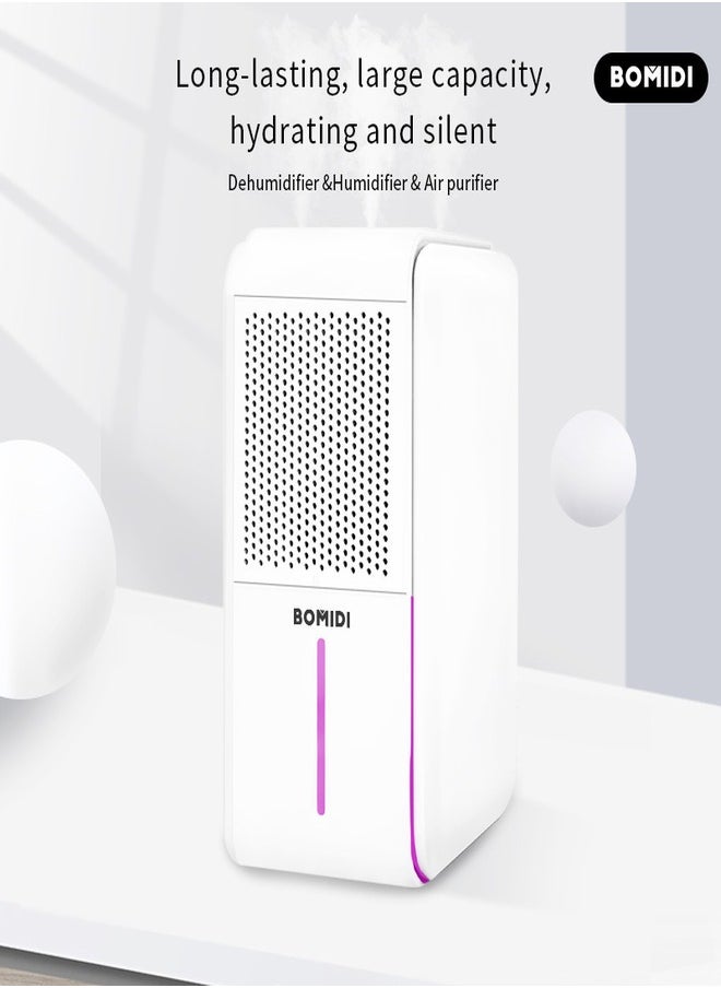 BOMIDI - Smart Humidity Machine With 1L Water Tank Capacity,Low Noise, 4 Modes, 7- Color LED Light,Timer Settings & Water Shortage Reminder UH02 - White - Image 1