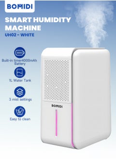 Smart Humidity Machine With 1L Water Tank Capacity,Low Noise, 4 Modes, 7- Color LED Light,Timer Settings & Water Shortage Reminder UH02 - White