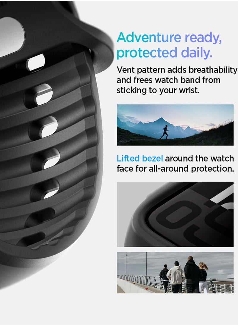 Spigen - Liquid Air Pro for Apple Watch Series 10 (46mm) Case with Band Strap - Matte Black - Image 1