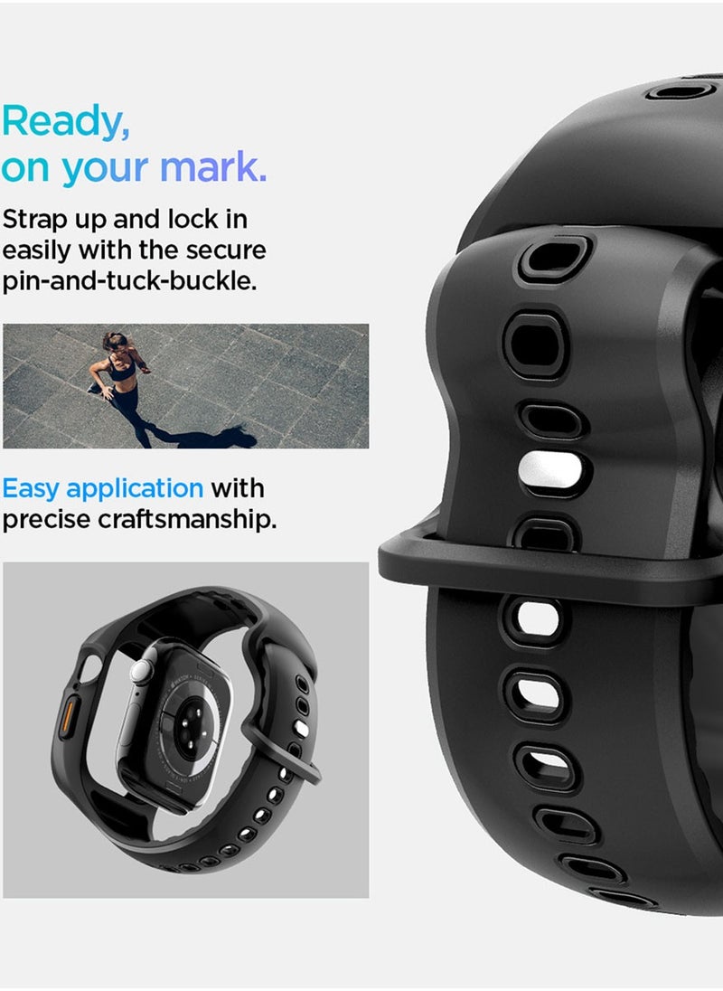 Spigen - Liquid Air Pro for Apple Watch Series 10 (46mm) Case with Band Strap - Matte Black - Image 1