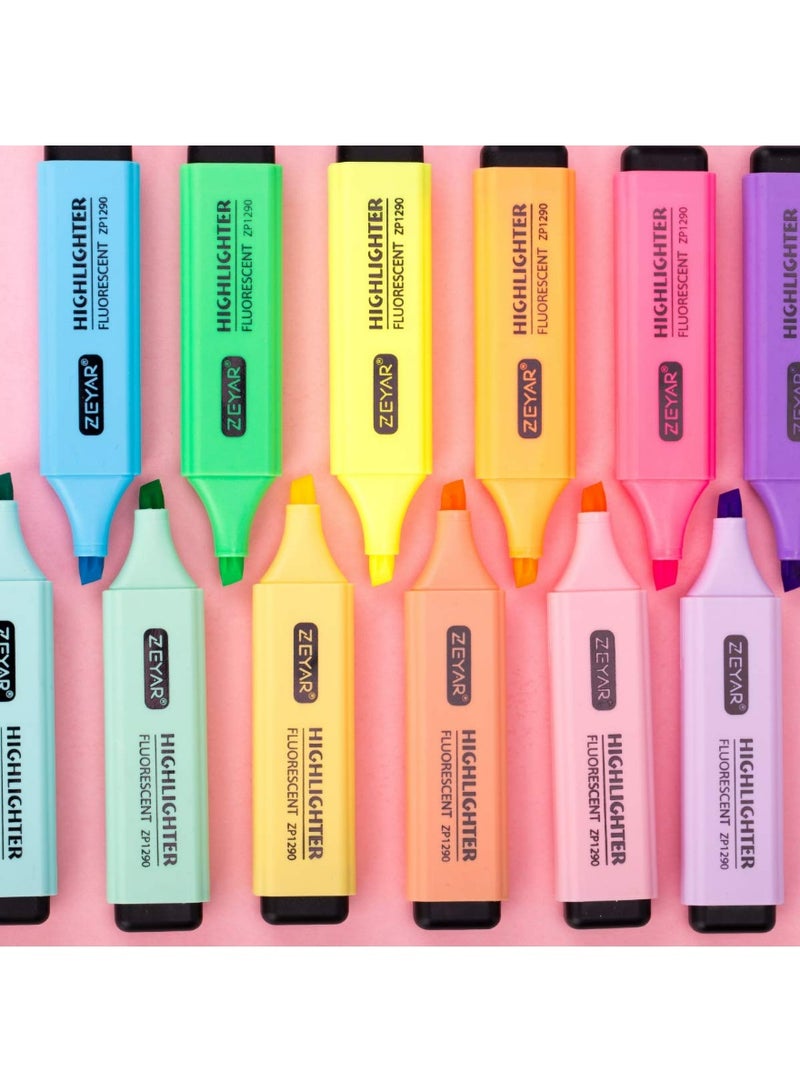 ZEYAR Highlighter, Chisel Tip Marker Pen, AP Certified, Assorted Colors, Water Based, Quick Dry (12 Colors) - Image 2