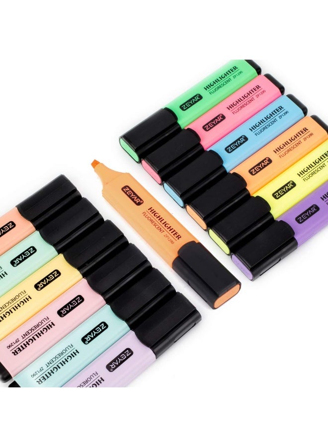 ZEYAR Highlighter, Chisel Tip Marker Pen, AP Certified, Assorted Colors, Water Based, Quick Dry (12 Colors) - Image 1