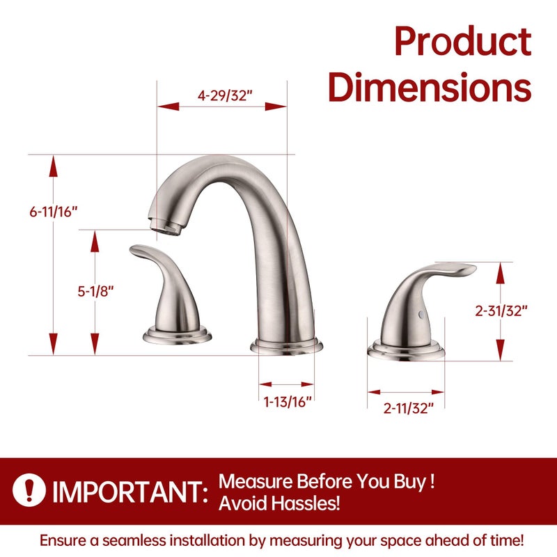 sumerain Two Handle Roman Tub Faucet Brushed Nickel with Valve, High Flow - Image 2