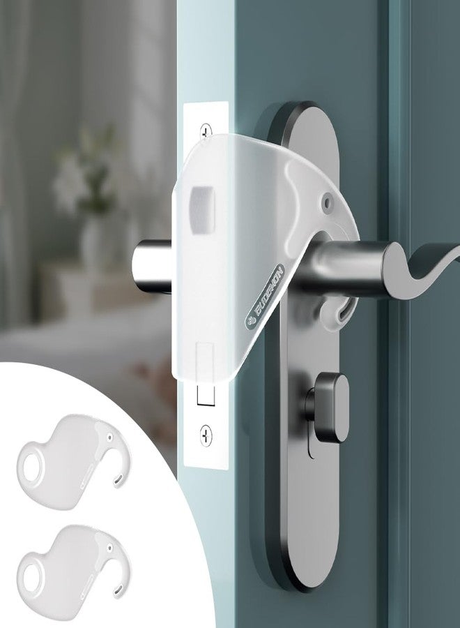 EUDEMON 2 Pack Child Proof Door Silencer, Quiet Close Cushion Pads for Noise Reduction, Baby Door Latch Cover Closer Prevent Slamming, Easy to Use (Transparent) - Image 1