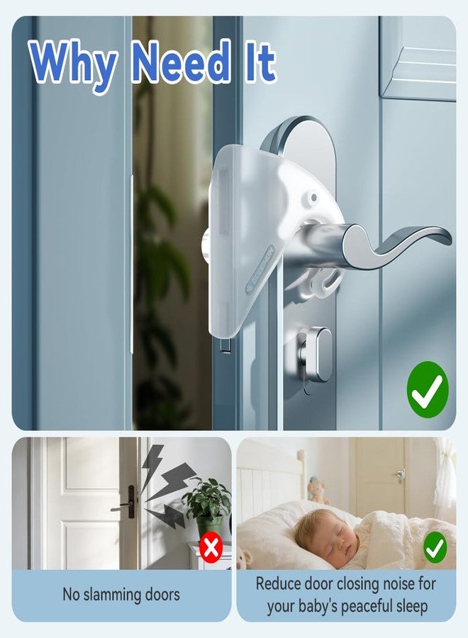 EUDEMON 2 Pack Child Proof Door Silencer, Quiet Close Cushion Pads for Noise Reduction, Baby Door Latch Cover Closer Prevent Slamming, Easy to Use (Transparent) - Image 2