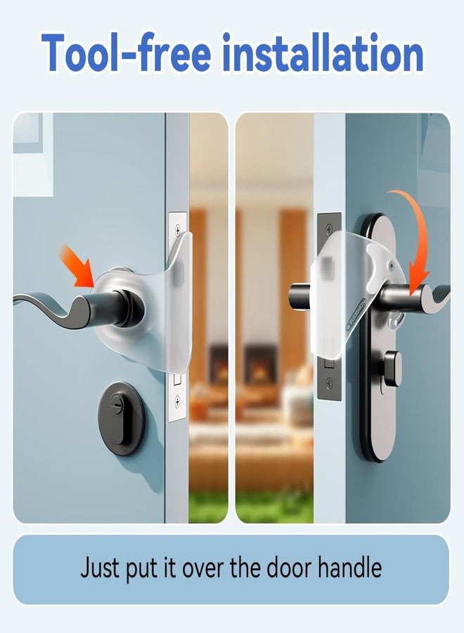 EUDEMON 2 Pack Child Proof Door Silencer, Quiet Close Cushion Pads for Noise Reduction, Baby Door Latch Cover Closer Prevent Slamming, Easy to Use (Transparent) - Image 4