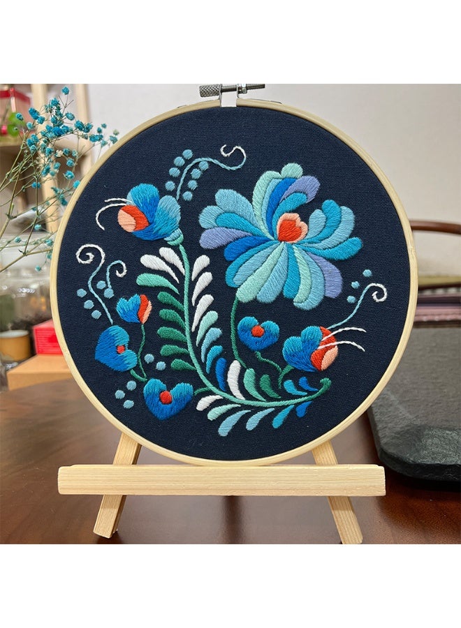 4 مجموعات من أدوات التطريز للمبتدئين، مجموعات غرز متقاطعة مع نمط مختوم، مجموعة أدوات التطريز المبتدئة تتضمن 1 حلقات تطريز خشبية، مجموعة إبر ملونة للبالغين - Image 2