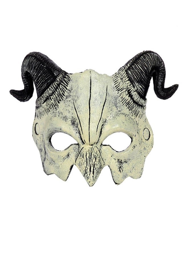 Hosfairy 1Pcs Halloween Devil Mask Scary Horn Ghost Mask Monster Cosplay Mask for Easter Halloween Cosplay Party Costume(Beige) - Image 1