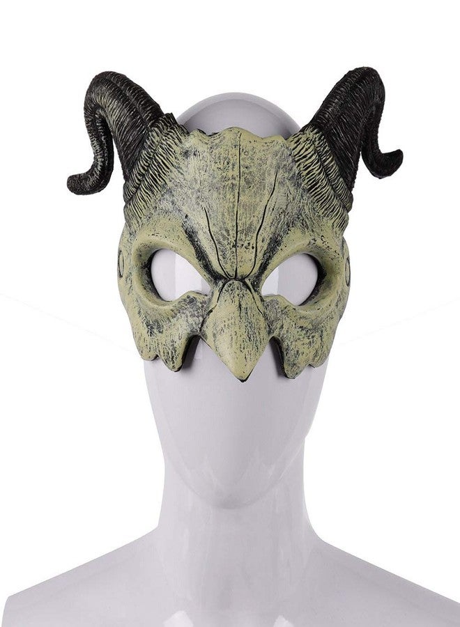 Hosfairy 1Pcs Halloween Devil Mask Scary Horn Ghost Mask Monster Cosplay Mask for Easter Halloween Cosplay Party Costume(Beige) - Image 4