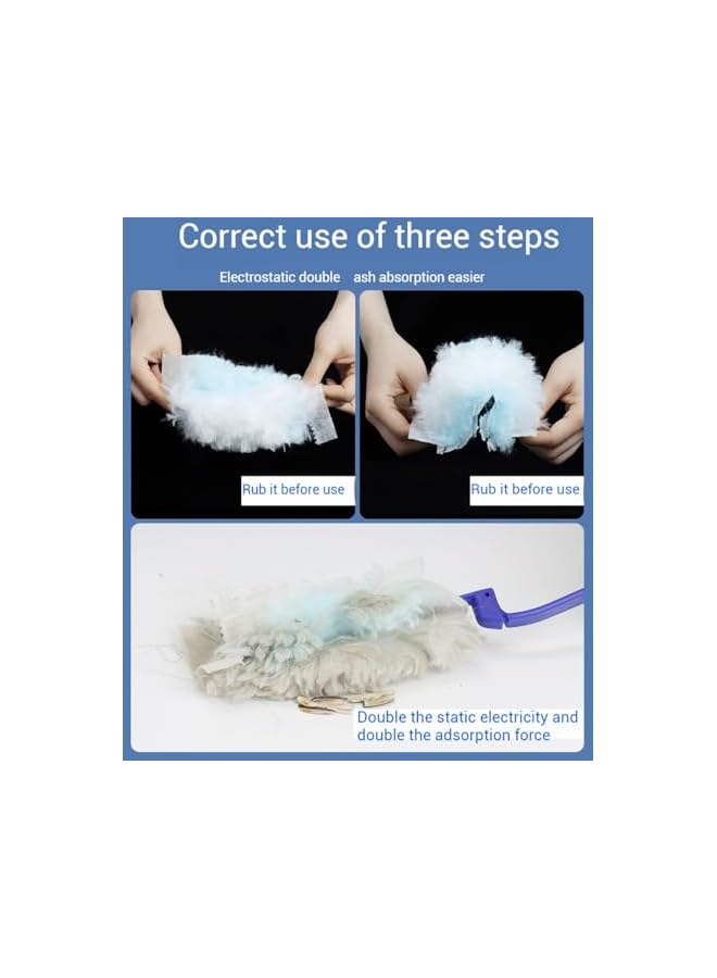 PROMASS Disposable Blue Duster Kit with Long and Short Handles - Multi Surface Cleaning, Heavy Duty Extender for High Ceiling Fans, Cars - Includes 20 Duster Refills - Image 4