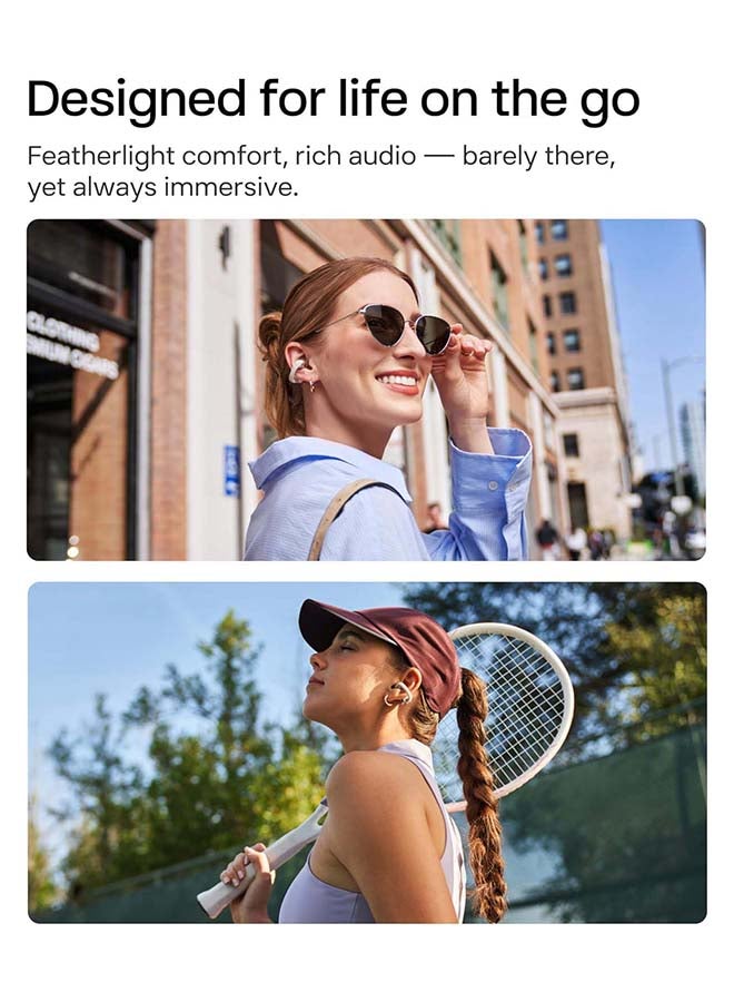 شوكز SHOKZ OpenDots ONE - سماعات أذن مفتوحة - سماعات أذن لاسلكية بلوتوث مع ميكروفون - تصميم آمن وخفيف الوزن وقابل للتثبيت - صوت دولبي متميز - مقاومة للماء - شحن سريع - حتى 40 ساعة من وقت التشغيل رمادي - Image 3