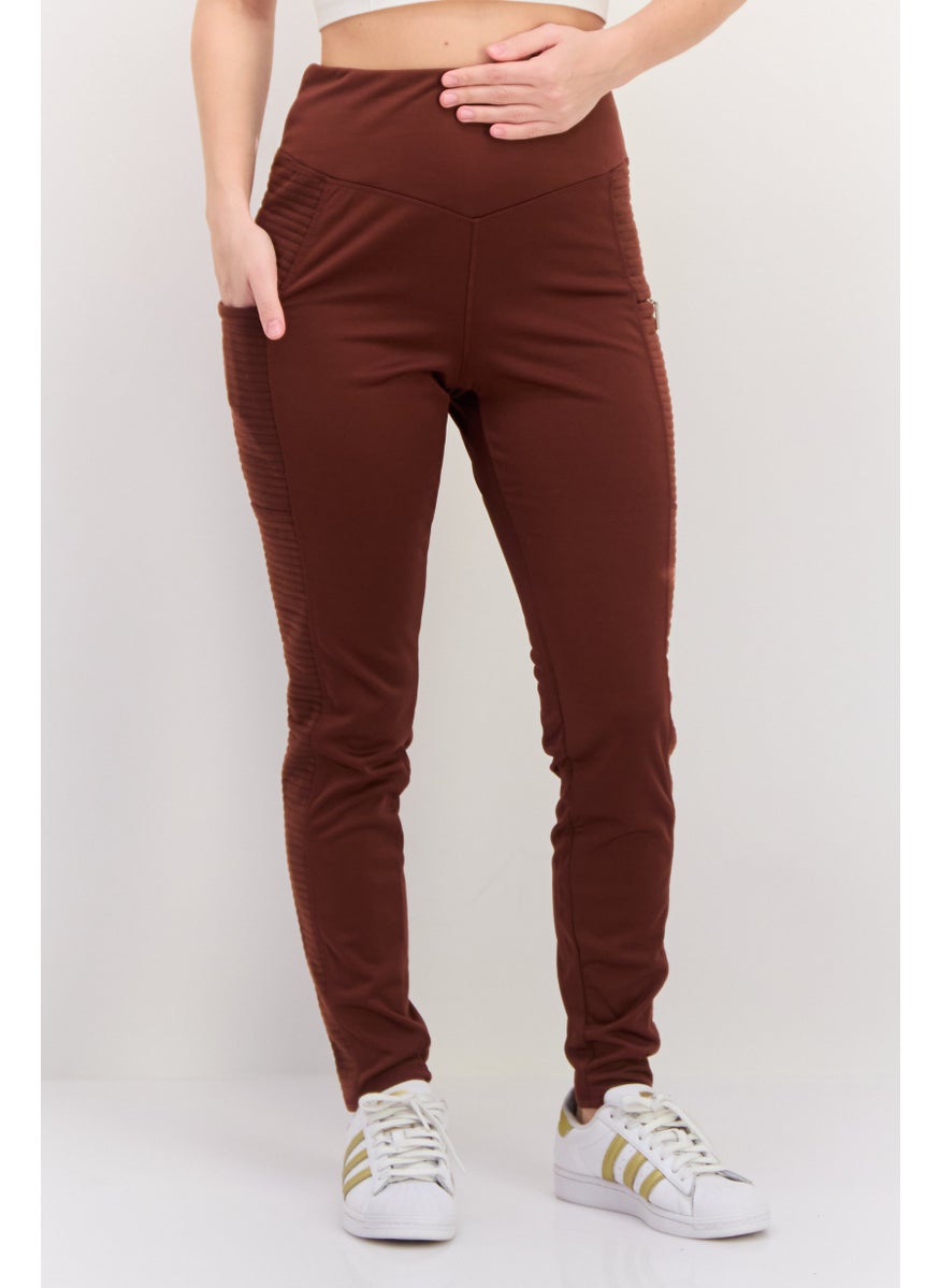 Tahari Sports Women Sportswear Fit Training Leggings, Brown  - Image 1