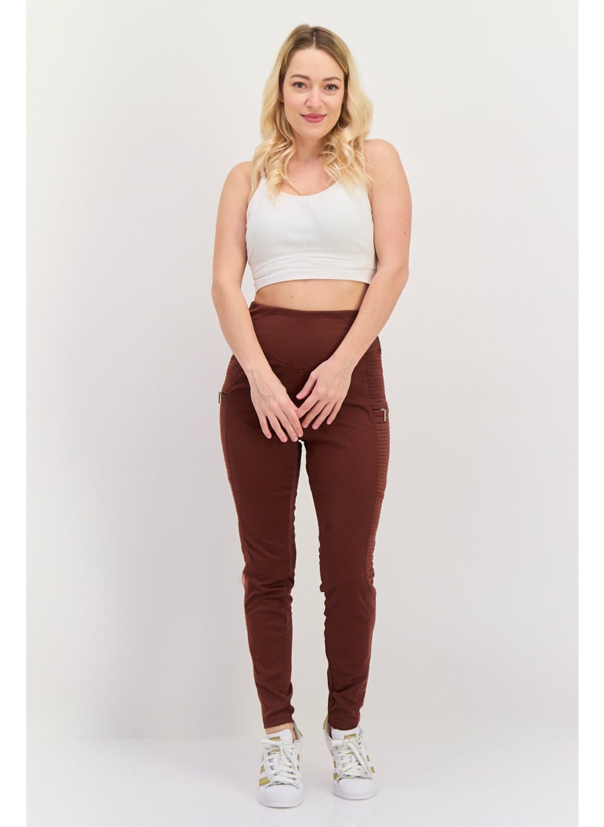 Tahari Sports Women Sportswear Fit Training Leggings, Brown  - Image 4