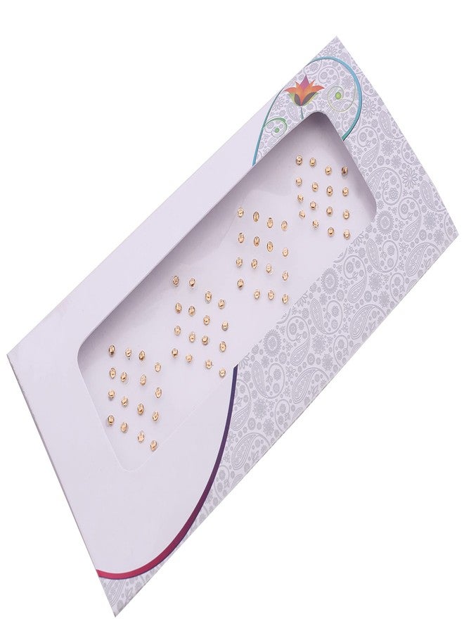 فاما مجموعة بيندي مستديرة من الأحجار الذهبية من فاما فاشنز، ملصق كومكوم بقطع الماس، بيندي أصفر تيكي، مجموعة بيندي للبنات (عبوة من 3 أوراق، حجم صغير 2.5 مم) - Image 4