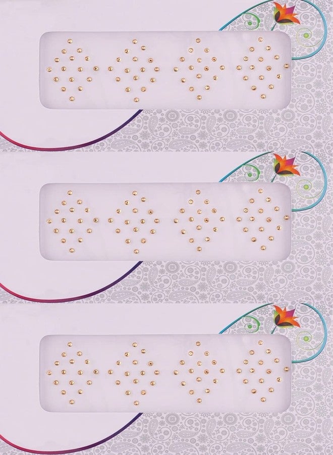 فاما مجموعة بيندي مستديرة من الأحجار الذهبية من فاما فاشنز، ملصق كومكوم بقطع الماس، بيندي أصفر تيكي، مجموعة بيندي للبنات (عبوة من 3 أوراق، حجم صغير 2.5 مم) - Image 2