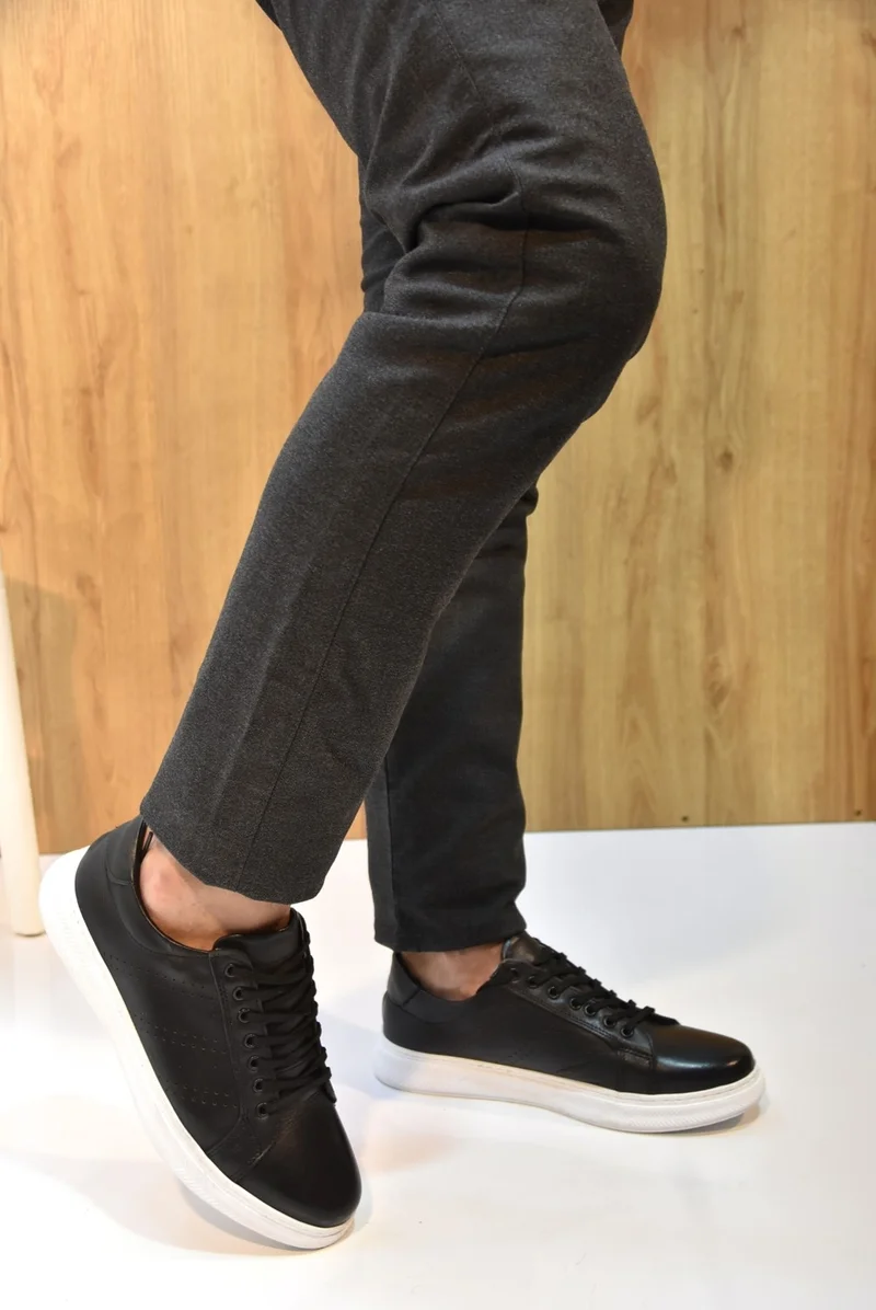 بريجو (Zio Moda) Genuine Leather Poly Light Sole Lace-Up Casual Men's Shoes Black