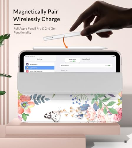 MoKo Case Fit New iPad Mini 7 (A17 Pro) 2024, iPad Mini 6th Generation Case 2021 (8.3-inch), iPad Mini 6 Case, Soft TPU Translucent Frosted Back Cover Case for iPad Mini 7th, Fragrant Flowers - Image 3