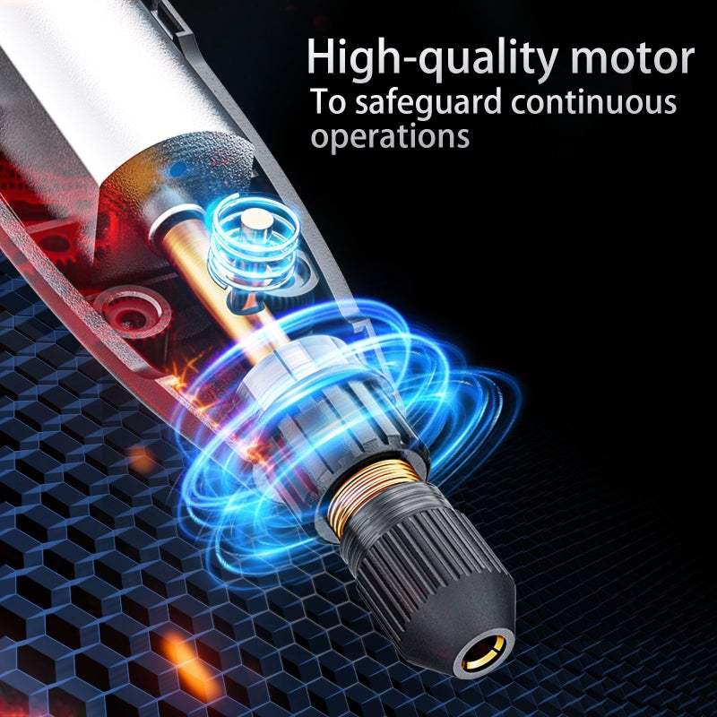 Grey 31PCS Electric Rotary Tool With 800mAh Rechargeable Battery 6 Speed Adjustable Accessories For Polishing Carving Etching Manual DIY - Image 4