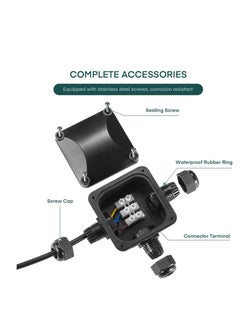 KASTWAVE Set of 5 Waterproof Junction Boxes 3 Way Suitable for Outdoor Garden Road Cable Connectors Outdoor/External Electrical Box  - Image 5