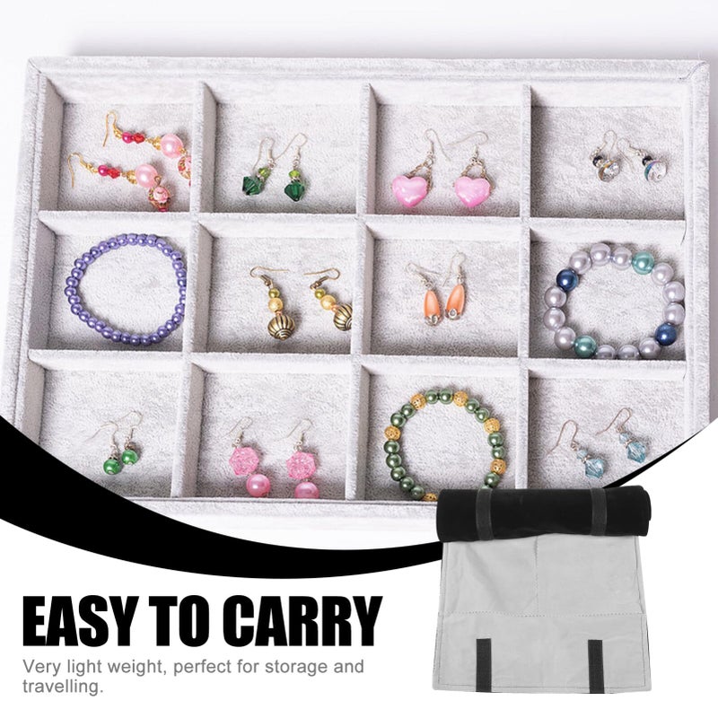BESTOYARD Velvet Travel Jewelry Roll Portable Jewelry Holder Travel Bag Jewelry Travel Organizer for Necklaces Earrings Bracelets Rings Brooches and More Travel for Women - Image 2