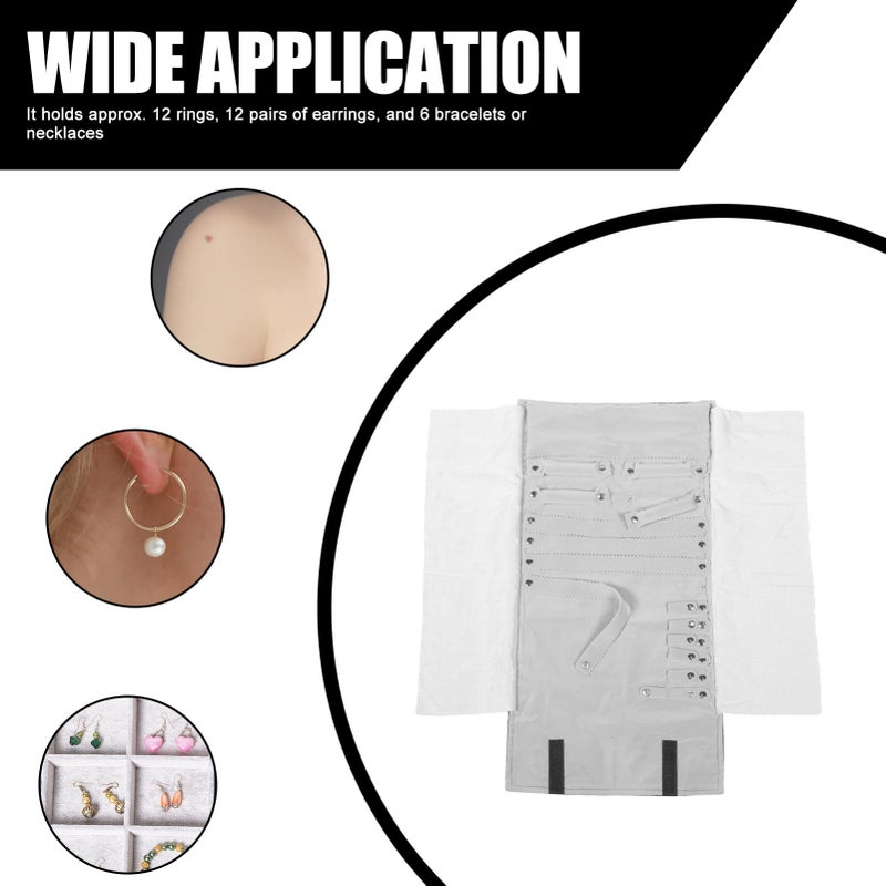 BESTOYARD Velvet Travel Jewelry Roll Portable Jewelry Holder Travel Bag Jewelry Travel Organizer for Necklaces Earrings Bracelets Rings Brooches and More Travel for Women - Image 5