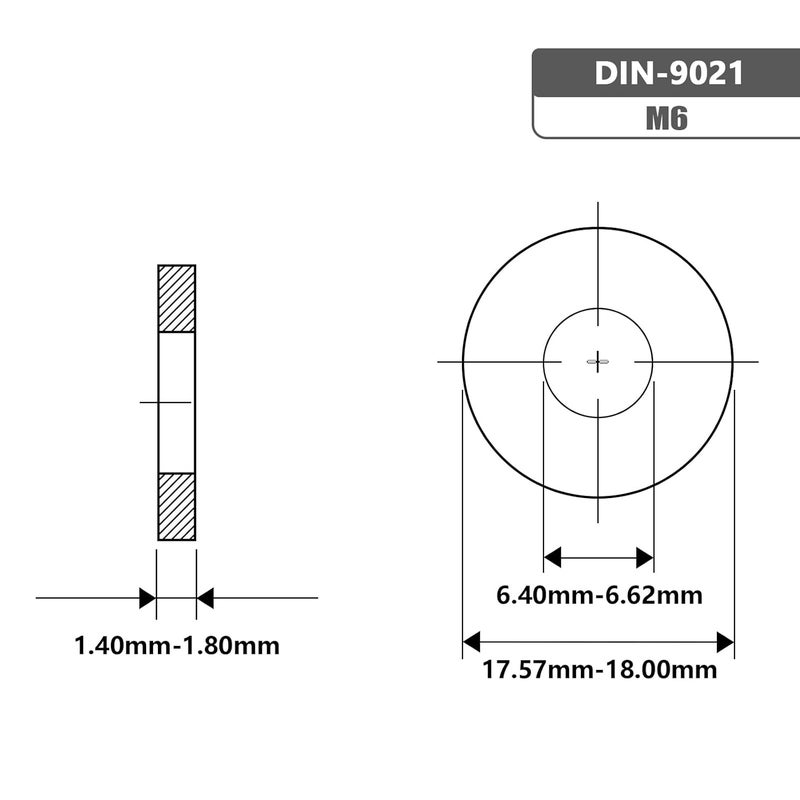 Instockbolts M6 Fender Washer,18-8 (304) Stainless Steel Flat Washer, 6mm ID x 18mm OD, 200Pcs - Image 5