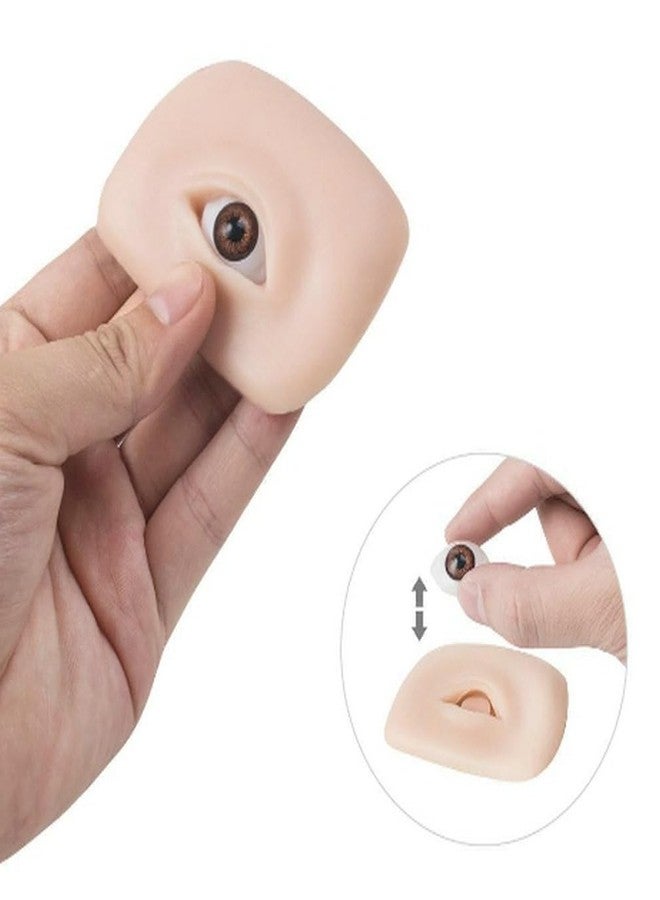 HOTWE 3D Silicone Fake Eyes Models,1 Pair Artificial Practice Skin for Eyebrow Microblading,Eyes Board for Eyelash Extensions for Beginners and Artists (Light Skin) - Image 2