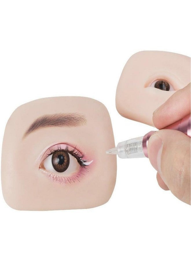 HOTWE 3D Silicone Fake Eyes Models,1 Pair Artificial Practice Skin for Eyebrow Microblading,Eyes Board for Eyelash Extensions for Beginners and Artists (Light Skin) - Image 1