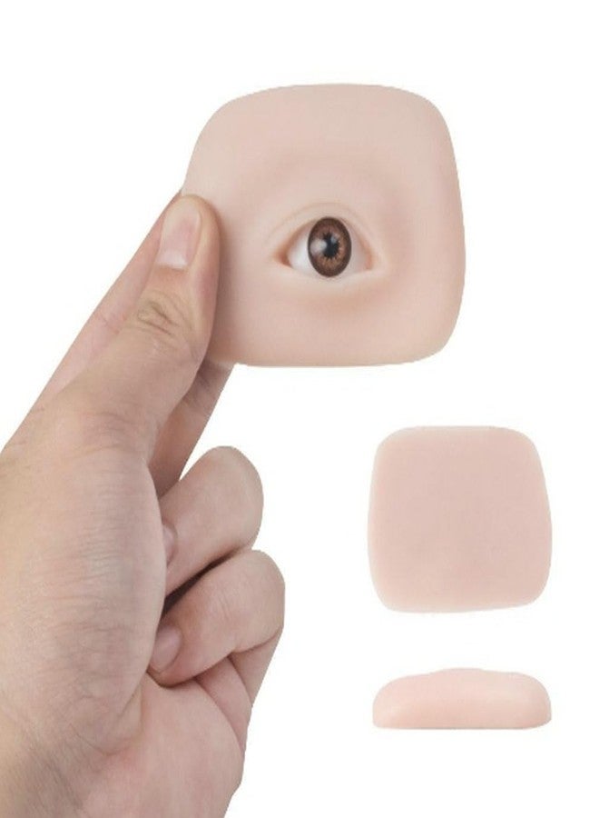HOTWE 3D Silicone Fake Eyes Models,1 Pair Artificial Practice Skin for Eyebrow Microblading,Eyes Board for Eyelash Extensions for Beginners and Artists (Light Skin) - Image 3