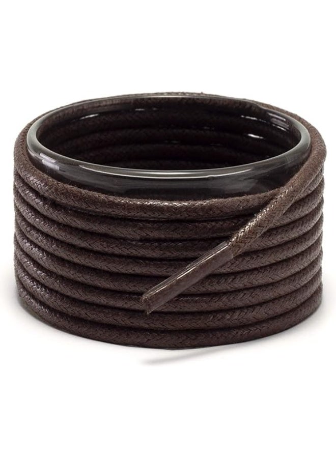 اربطة احذية مستديرة من القطن المشمع للاحذية الطويلة والاحذية الرياضية للرجال والنساء - والأحذية ذات الرقبة الطويلة والفساتين - خيوط للاحذية متوفرة زوجان باطوال وألوان متعددة - Image 1