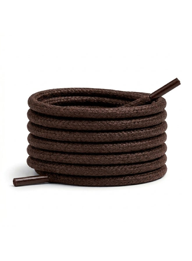 Round waxed cotton shoelaces for men's and women's boots, sneakers, ankle boots, and dress shoes - available in two pairs in 0various lengths and colors - Image 1