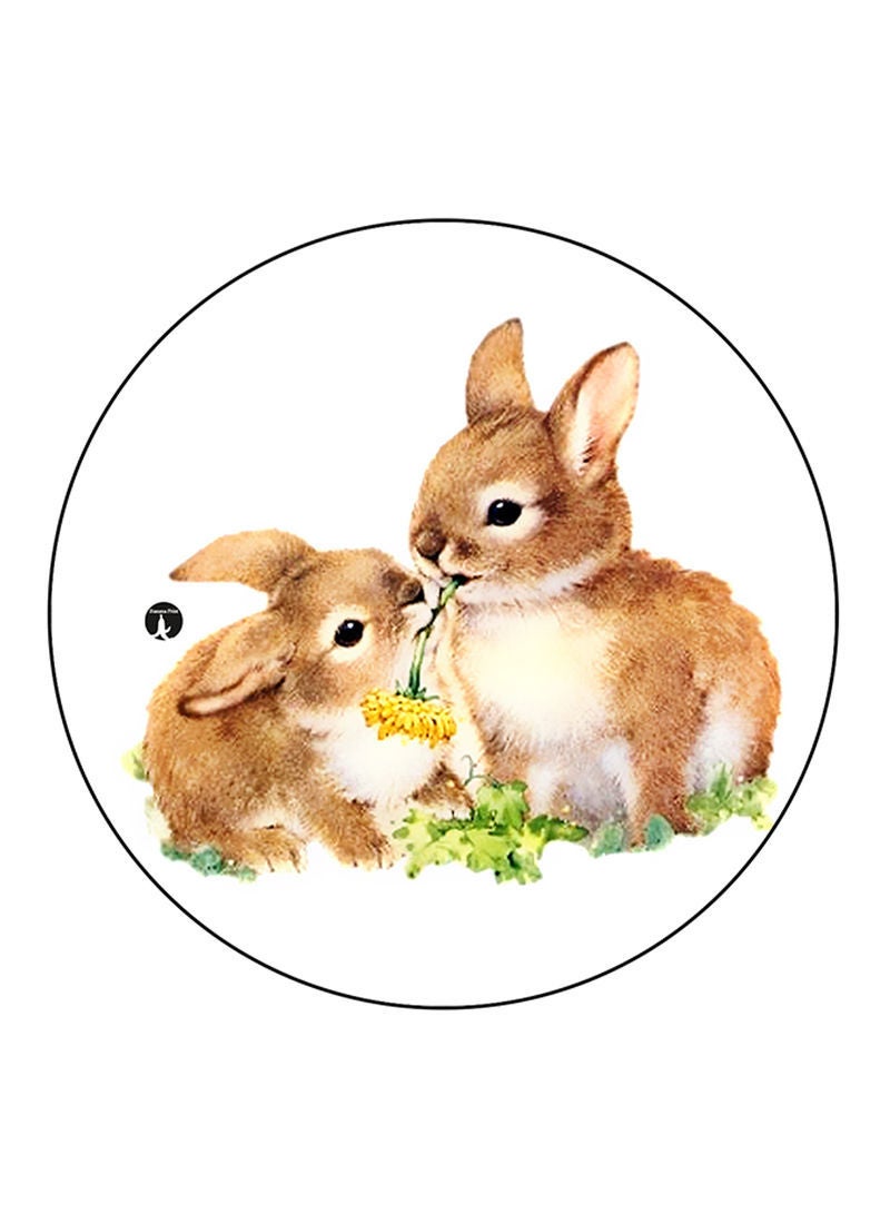 Rabbits Printed Mouse Pad  Multicolour
