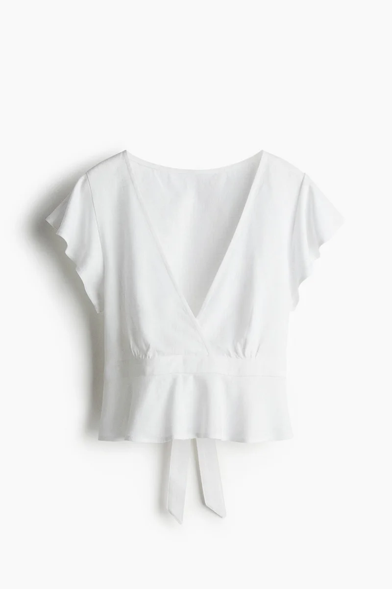 اتش اند ام Linen-blend blouse