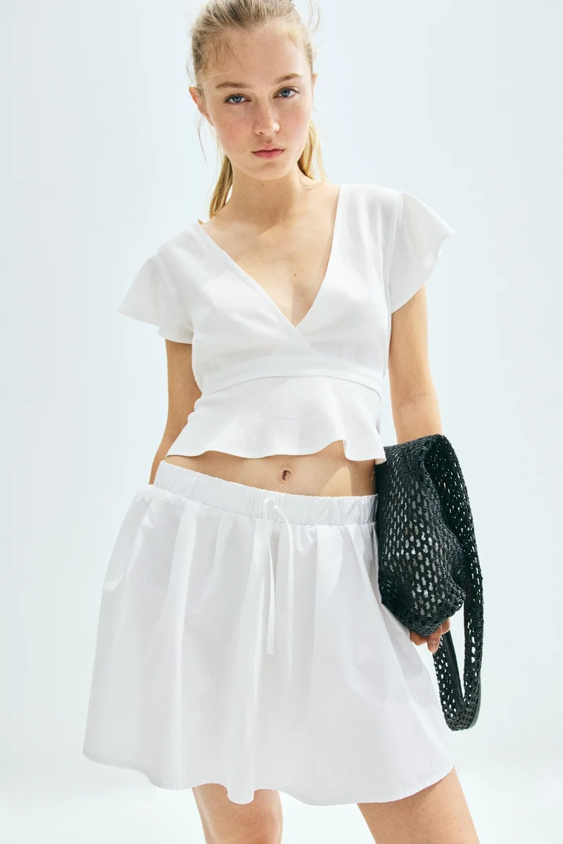 اتش اند ام Linen-blend blouse