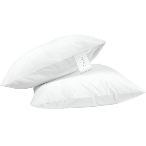 Digital Decor 100% Cotton Luxury Hotel Pillows Standard Size Set of 2, Cooling Down Alternative Bed Pillows for Sleeping, Hypoallergenic Soft Pillows for Side & Back Sleepers, Made in USA, 26" x 20" - Image 1