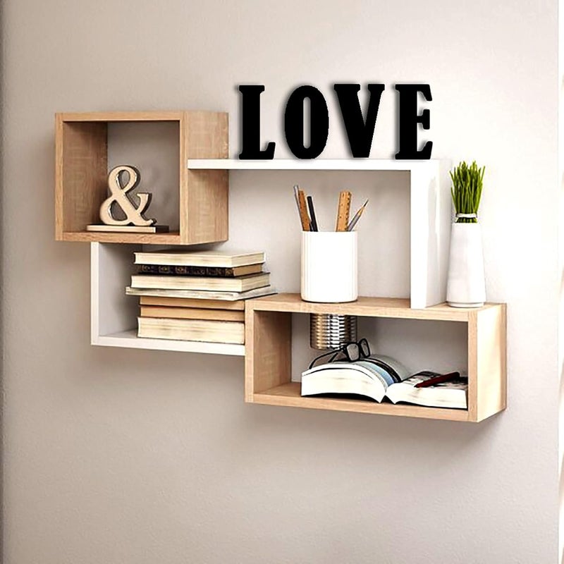 VAH Black Wood Polished Letter Photo Wall Hanging Decorative Alphabet with Clips B - Image 2