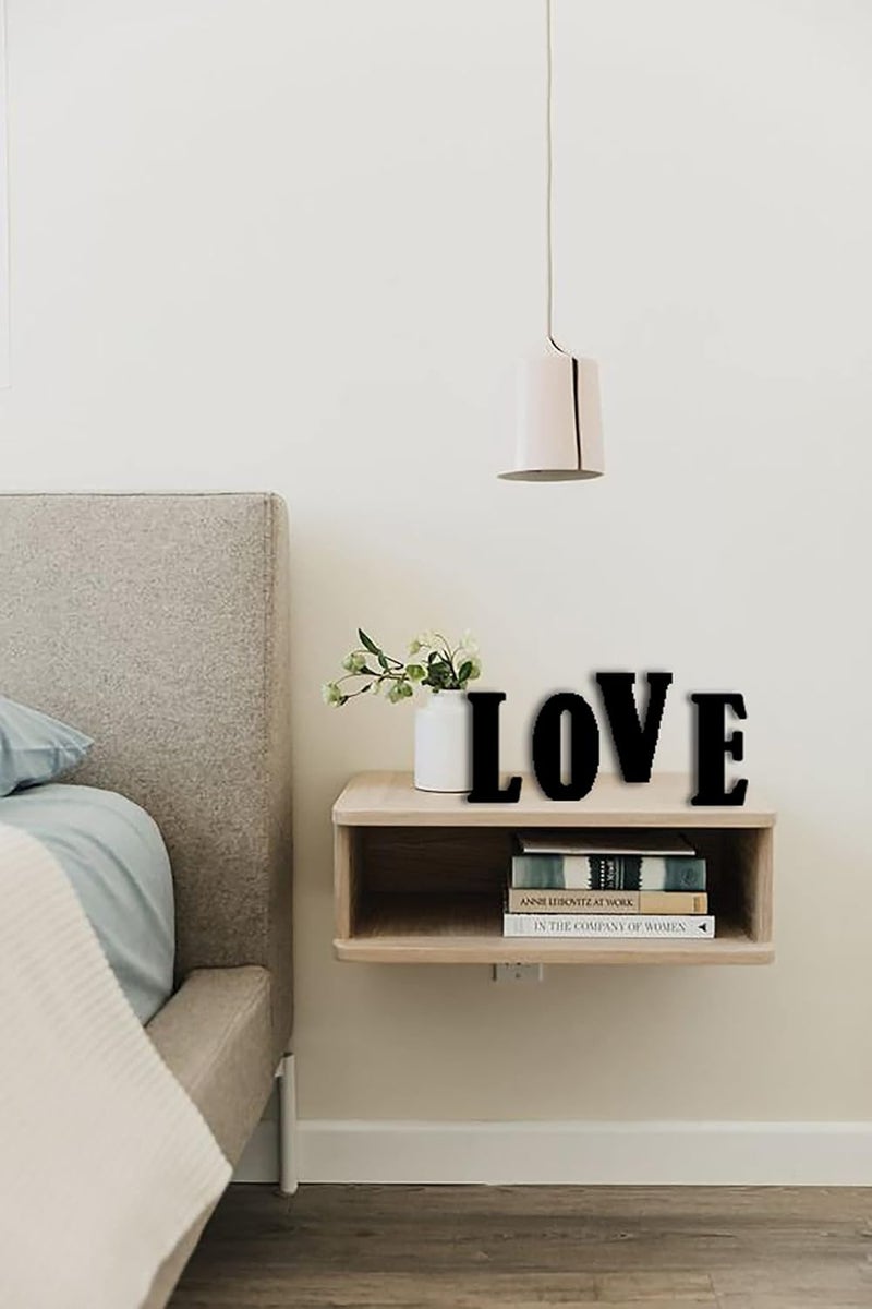 VAH Black Wood Polished Letter Photo Wall Hanging Decorative Alphabet with Clips B - Image 3
