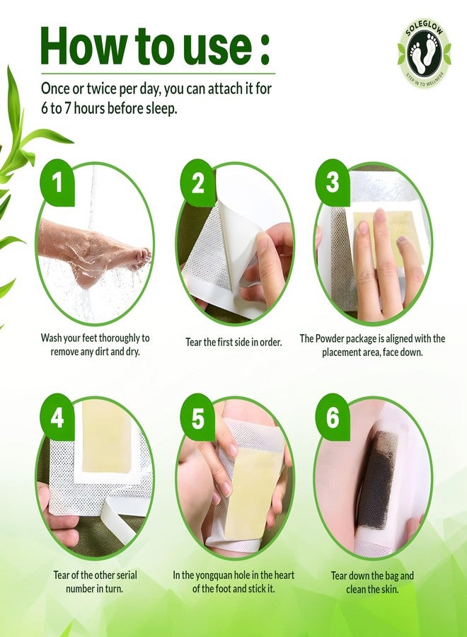 Soleglow Ultra Premium Detox Foot Patches Cleansing Toxin Remover Foot Pads For Men And Women Stress Relief & Detoxification (Pack of 1, Bamboo Vinger) - Image 5