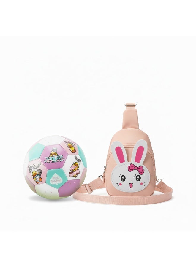 KANAZ Kids backBag waterproof, Bunny Rabbit Design, Small Shoulder Sling Bag for kids, Adjustable Strap with small Ball, A0099 Arnabah Bak (kashmir) - Image 1