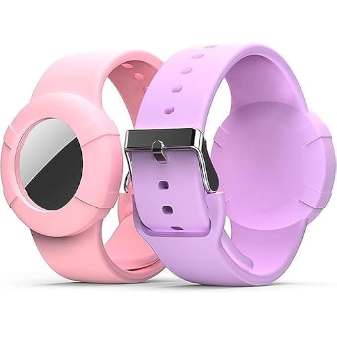 rayihni 2Pcs Wristbands For Airtag, Soft Silicone Bracelet Kids,Lightweight And Waterproof Band Compatible With Watch Band For Children And Toddler - Image 1