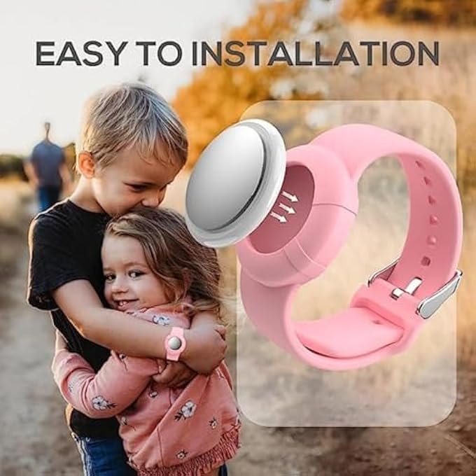 rayihni 2Pcs Wristbands For Airtag, Soft Silicone Bracelet Kids,Lightweight And Waterproof Band Compatible With Watch Band For Children And Toddler - Image 2