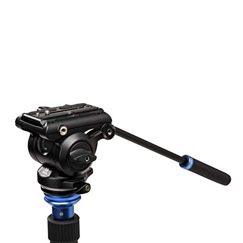 Benro S4 PRO Flat Base Fluid Video Head, 8.8 lb Max, 2 Step Counterbalance (1&2), 1/4"-20 Accessory Mounts, 3/8"-16 Head Mount, w/Pan Arm (S4PRO) - Image 1