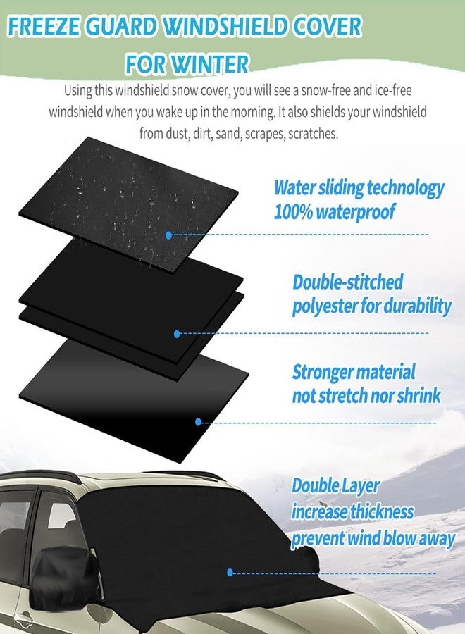 SLOGENTO Windshield Cover for Ice and Snow for 1996-2024 GMC Savana Van Accessories Enhanced Waterproof 600D Oxford Fabric Passenger & Cargo Van All Weather Windshield Frost Cover for Savana Van - Image 2