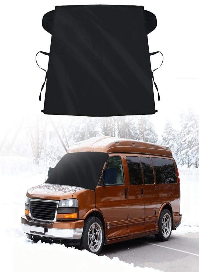 SLOGENTO Windshield Cover for Ice and Snow for 1996-2024 GMC Savana Van Accessories Enhanced Waterproof 600D Oxford Fabric Passenger & Cargo Van All Weather Windshield Frost Cover for Savana Van - Image 1