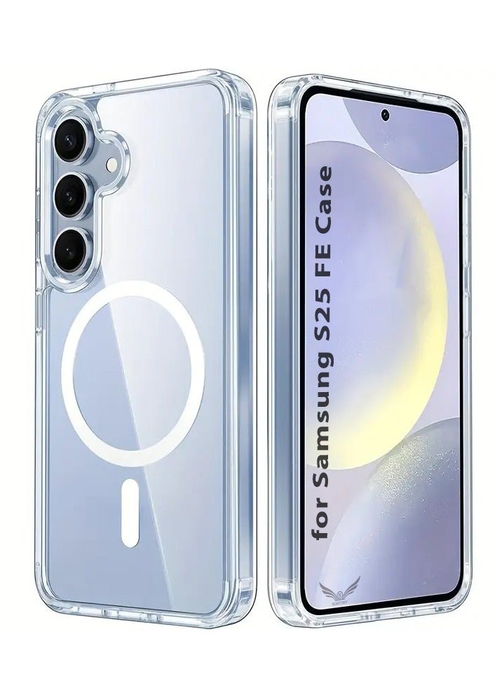 BORTONY Samsung Galaxy S25 FE Cover Clear Magnetic Case for Galaxy S25 FE Anti Scratch Shockproof Protective Phone Case for Samsung Galaxy S25 FE 6.7 inch - Image 1