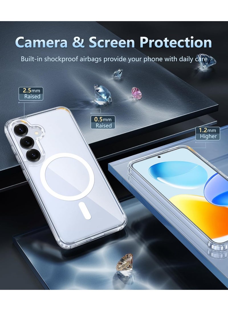 BORTONY Samsung Galaxy S25 FE Cover Clear Magnetic Case for Galaxy S25 FE Anti Scratch Shockproof Protective Phone Case for Samsung Galaxy S25 FE 6.7 inch - Image 3