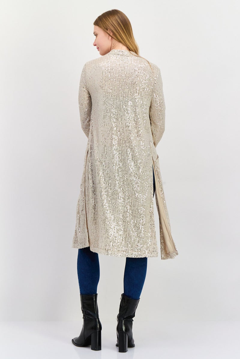 DEX كارديجان نسائي بتصميم عنق مقسوم، مزيج كريمي - Image 3