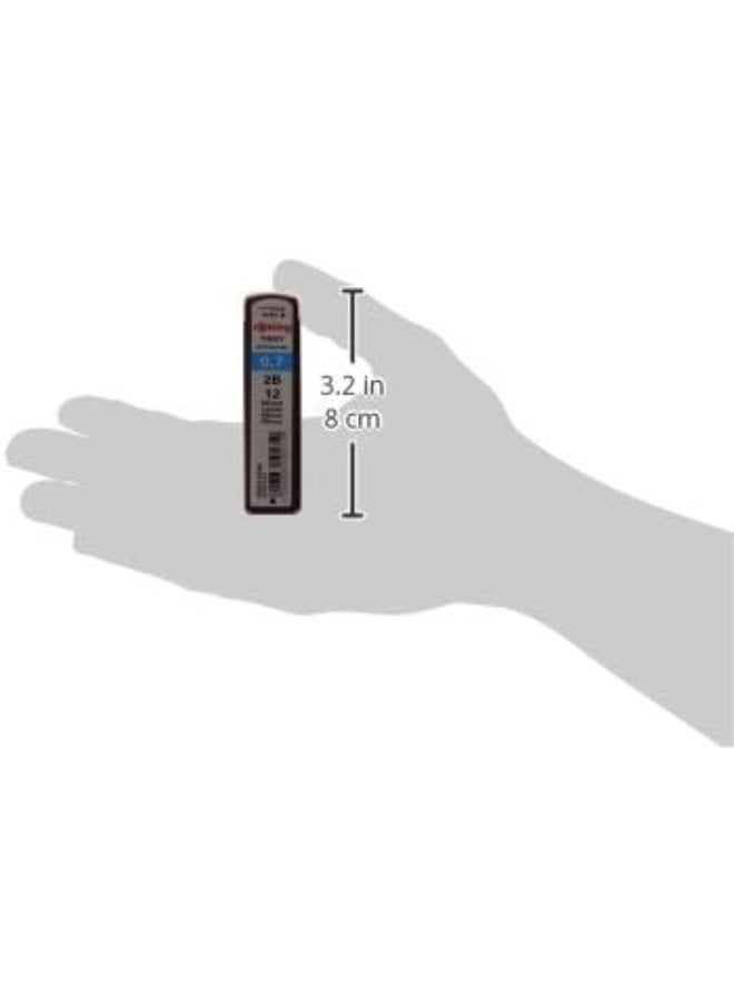 rOtring Tikky Mechanical Pencil Lead 0.7mm, 2B, 12 Lead (R505 706 2B) - Image 2