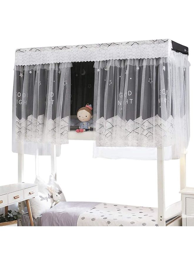 Loquat Soft and Breathable Bed Tent with Curtains Polyester Black/White 140 x 200 x 115cm - Image 2